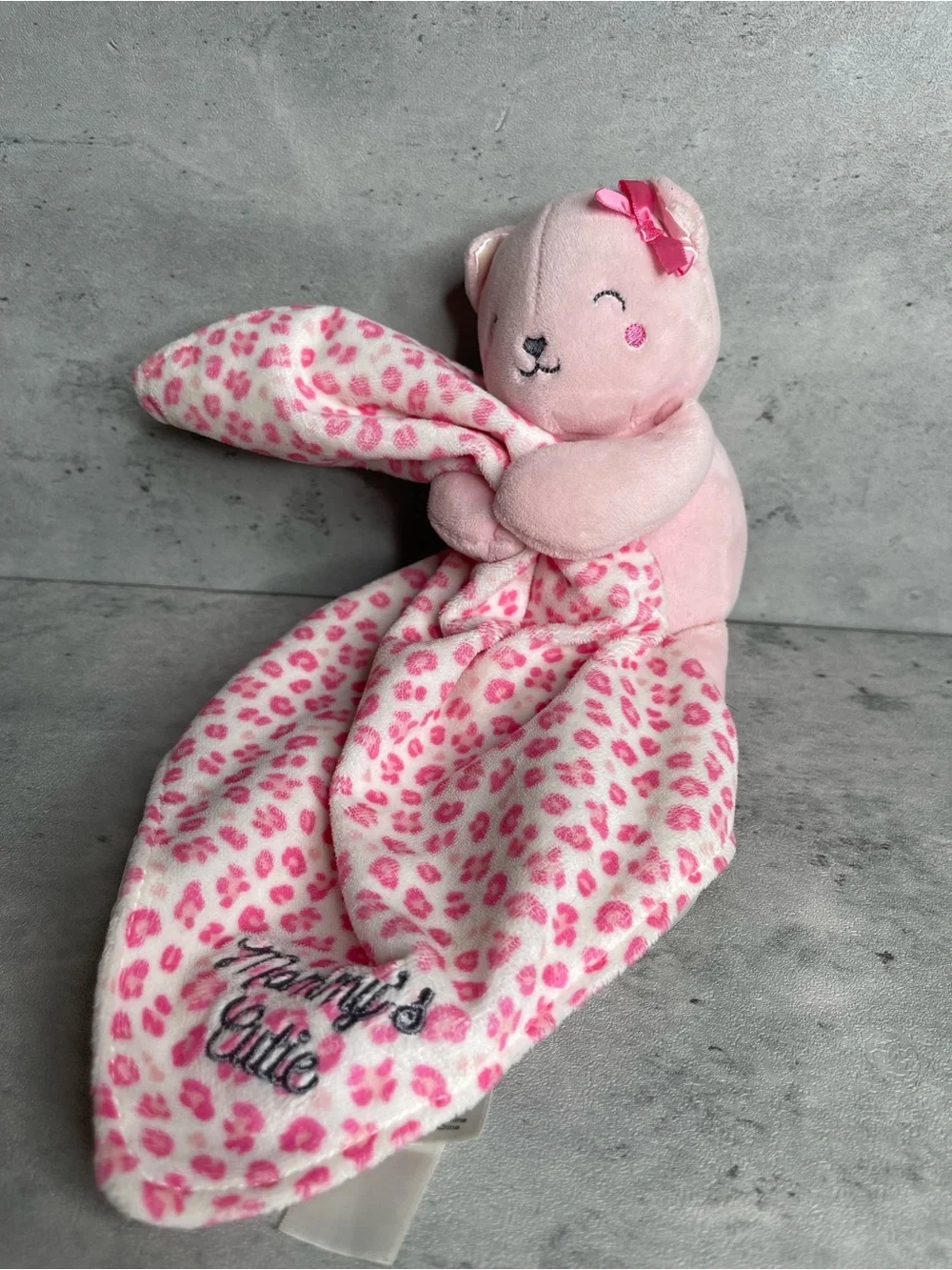 Child Of Mine Leopard Mommy's Cutie Security Blanket Cat Pink Rattle Lovey